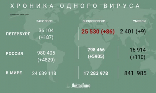 Число заразившихся коронавирусом петербуржцев превысило 36 тысяч