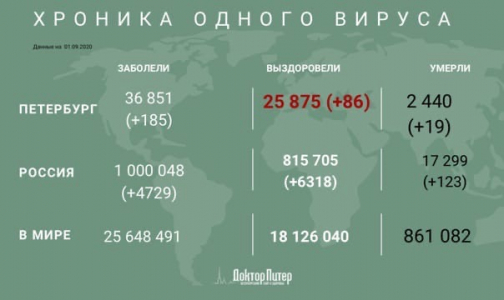 Число заразившихся коронавирусом в России превысило миллион человек