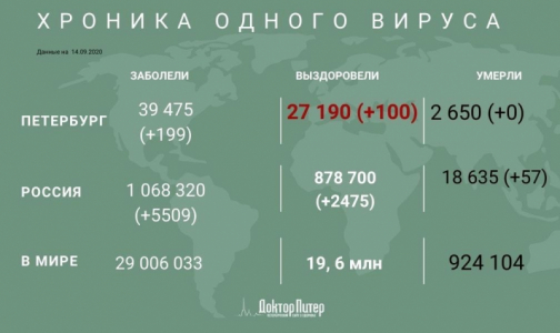 Заболеваемость коронавирусом в Петербурге за сутки снизилась - его выявили у 199 человек