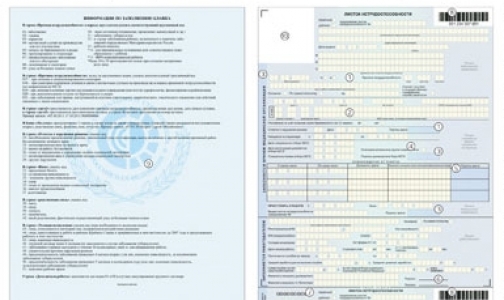 Образцы заполнения листков нетрудоспособности в формате excel